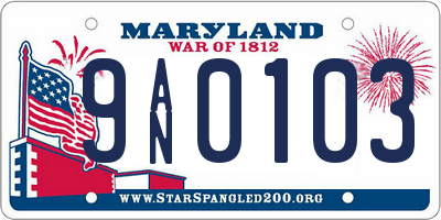 MD license plate 9AN0103