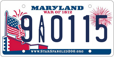 MD license plate 9AN0115