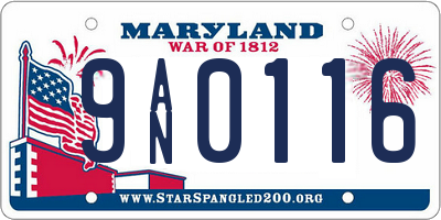 MD license plate 9AN0116
