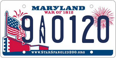 MD license plate 9AN0120