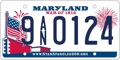 MD license plate 9AN0124