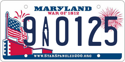 MD license plate 9AN0125
