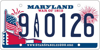 MD license plate 9AN0126