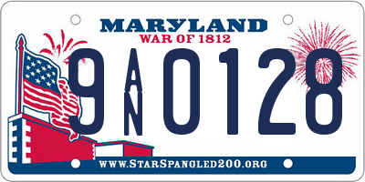 MD license plate 9AN0128