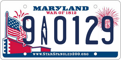 MD license plate 9AN0129