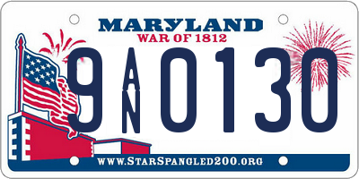 MD license plate 9AN0130
