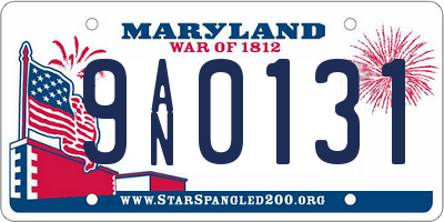 MD license plate 9AN0131