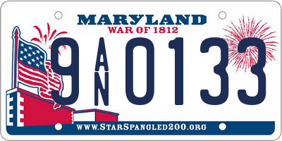 MD license plate 9AN0133