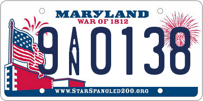 MD license plate 9AN0138