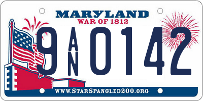 MD license plate 9AN0142