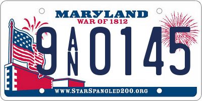 MD license plate 9AN0145