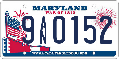 MD license plate 9AN0152
