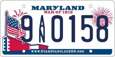 MD license plate 9AN0158