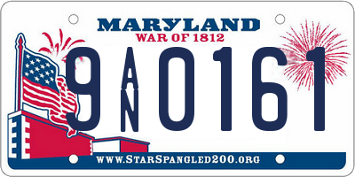 MD license plate 9AN0161