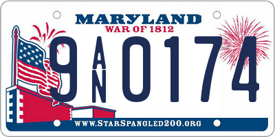 MD license plate 9AN0174