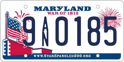 MD license plate 9AN0185