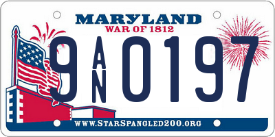 MD license plate 9AN0197