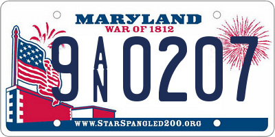 MD license plate 9AN0207