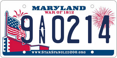 MD license plate 9AN0214