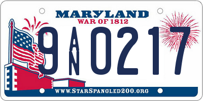 MD license plate 9AN0217