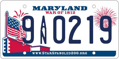 MD license plate 9AN0219