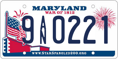 MD license plate 9AN0221