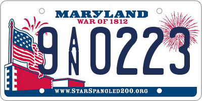 MD license plate 9AN0223