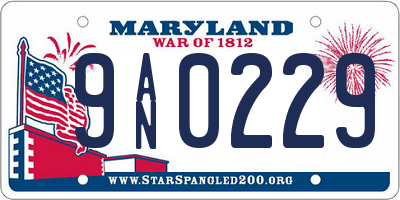 MD license plate 9AN0229