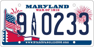 MD license plate 9AN0233