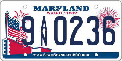 MD license plate 9AN0236