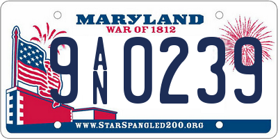 MD license plate 9AN0239
