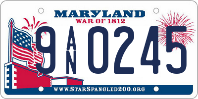 MD license plate 9AN0245