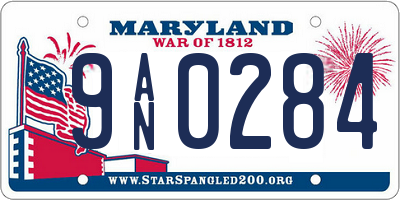 MD license plate 9AN0284