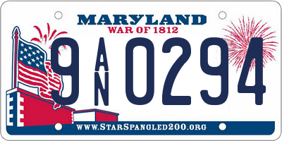 MD license plate 9AN0294
