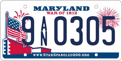 MD license plate 9AN0305