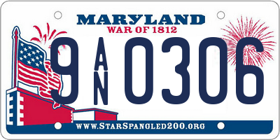 MD license plate 9AN0306