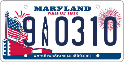 MD license plate 9AN0310