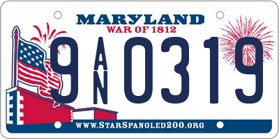 MD license plate 9AN0319