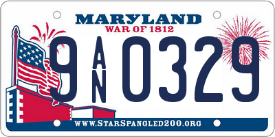 MD license plate 9AN0329