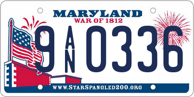 MD license plate 9AN0336