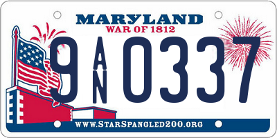 MD license plate 9AN0337