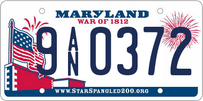 MD license plate 9AN0372
