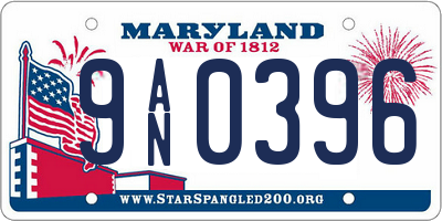 MD license plate 9AN0396