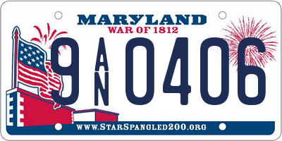 MD license plate 9AN0406