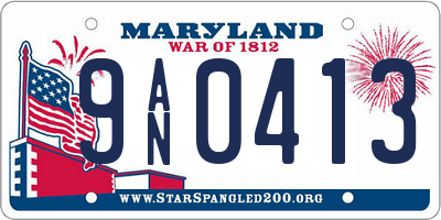 MD license plate 9AN0413