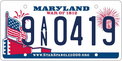 MD license plate 9AN0419