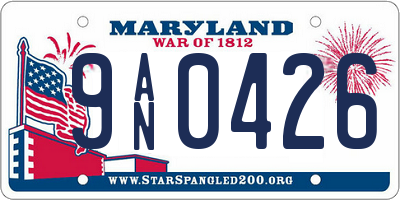 MD license plate 9AN0426