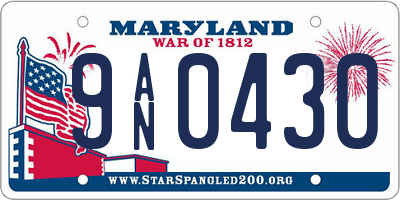 MD license plate 9AN0430
