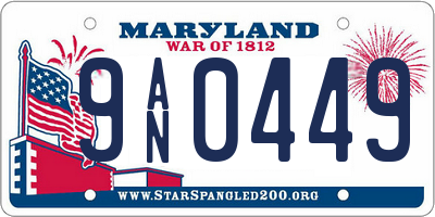 MD license plate 9AN0449