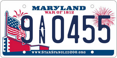 MD license plate 9AN0455